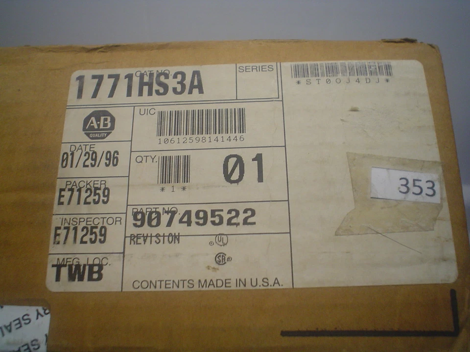 1771-HS3A Seres A FW REV 03.00/1.22 with 1771-HM3A - 60 day warranty NEW NIB - Image 4 of 4