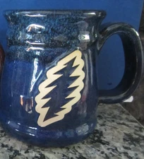Sunset Hill Stoneware Handcrafted Grateful Dead Lightning Bolt Portly Pint Mug