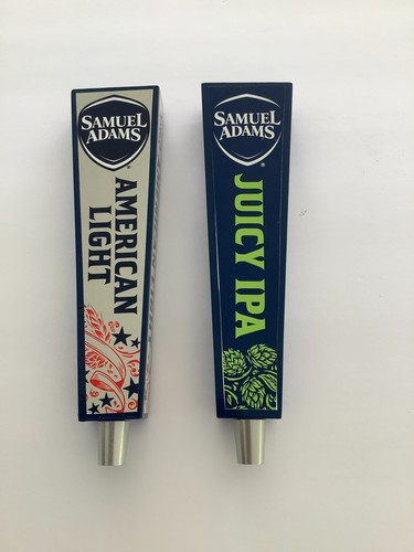 Sam Adams Beer Tap Handles: Lot of 2. American Light & Juicy IPA. Both 10" Long