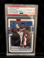 2020 Optic Saddiq Bey Rated Rookie AUTO RC PSA10 pop1