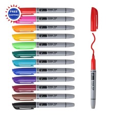 Permanent Markers 12 Count Assorted Colors Drawing Artist Marker Pens TOWON