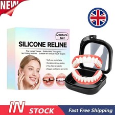 Silicone Denture Reline Kit with Full False Teeth Set Top Bottom Comfort Fit