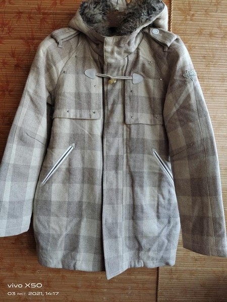 Men Diesel Coat Beige Wool 36 / S / 44