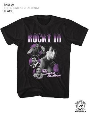Rocky The Greatest Challenge Kurzarm Herren T-Shirt Schwarz Baumwolle