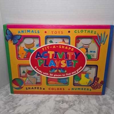 Vintage Fit-A-Shape Activity Playset 6 Booklets And 30 Pieces To Find And Place 