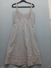 Talbots Women's A-line Knee Length Dress 6 Black Gingham Sleeveless Casual