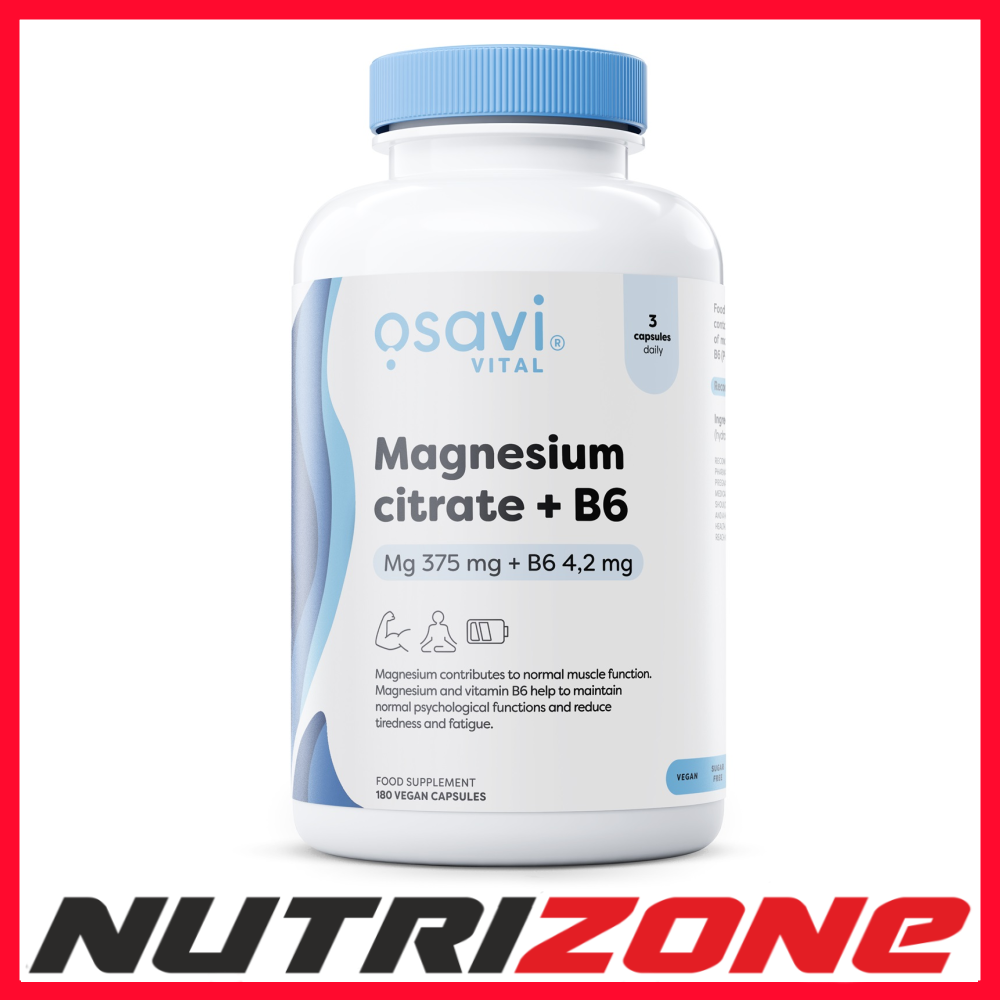 Osavi Magnesium Citrate + B6 375mg + 4.2mg - 180 vcaps