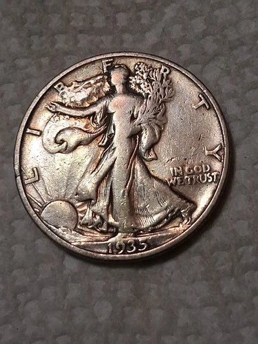 1935 S Walking Liberty Half Dollar In F To VF Condition In My Opinion #442