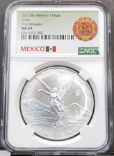 2021 MEXICO SILVER LIBERTAD 1 ONZA NGC MS 69 FIRST RELEASES SCARCE 1 OZ GEM