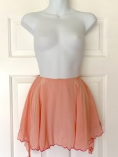 Vintage 1950s Sheer Apron Peach Embroidered Floral Hostess Scalloped Hem