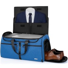 Duffle Garment Bag For Travel Convertible Garment Bag With Shoe Blue