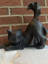 Cracker Barrel HALLOWEEN Black Cat Ghost Statue Stretching Figurine  Accent