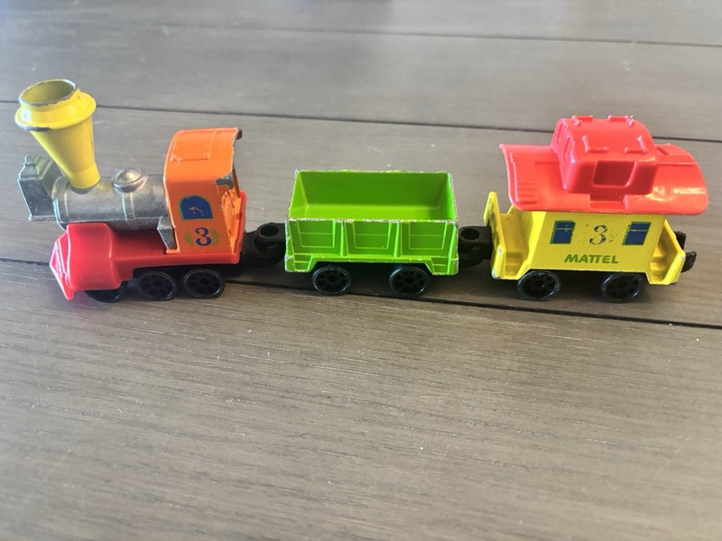 Vintage Mattel My First Wheels Children’s Train Set Diecast Rail Cars 1980 3pcs.