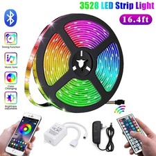 5M 16.4ft RGB Waterproof 300 LED 3528 SMD Flexible Strip Light 12V Remote Power