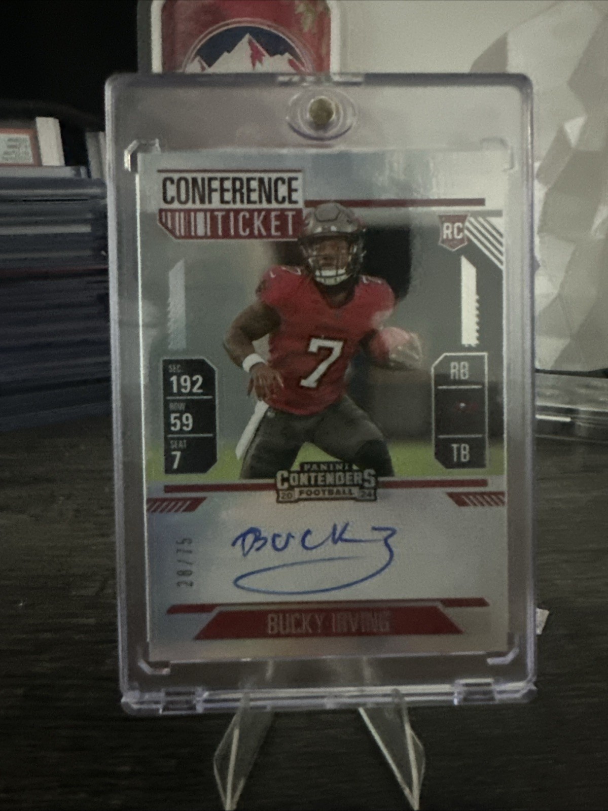 2024 Contenders Bucky Irving Conference Ticket Variation Auto /75 (RC)