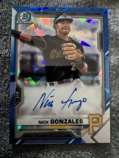 2021 Bowman Sapphire Edition Chrome Prospects Auto Nick Gonzales #BSPA-NG Auto