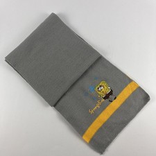SpongeBob SquarePants Boys Scarf Gray Yellow Nickelodeon Embroidered