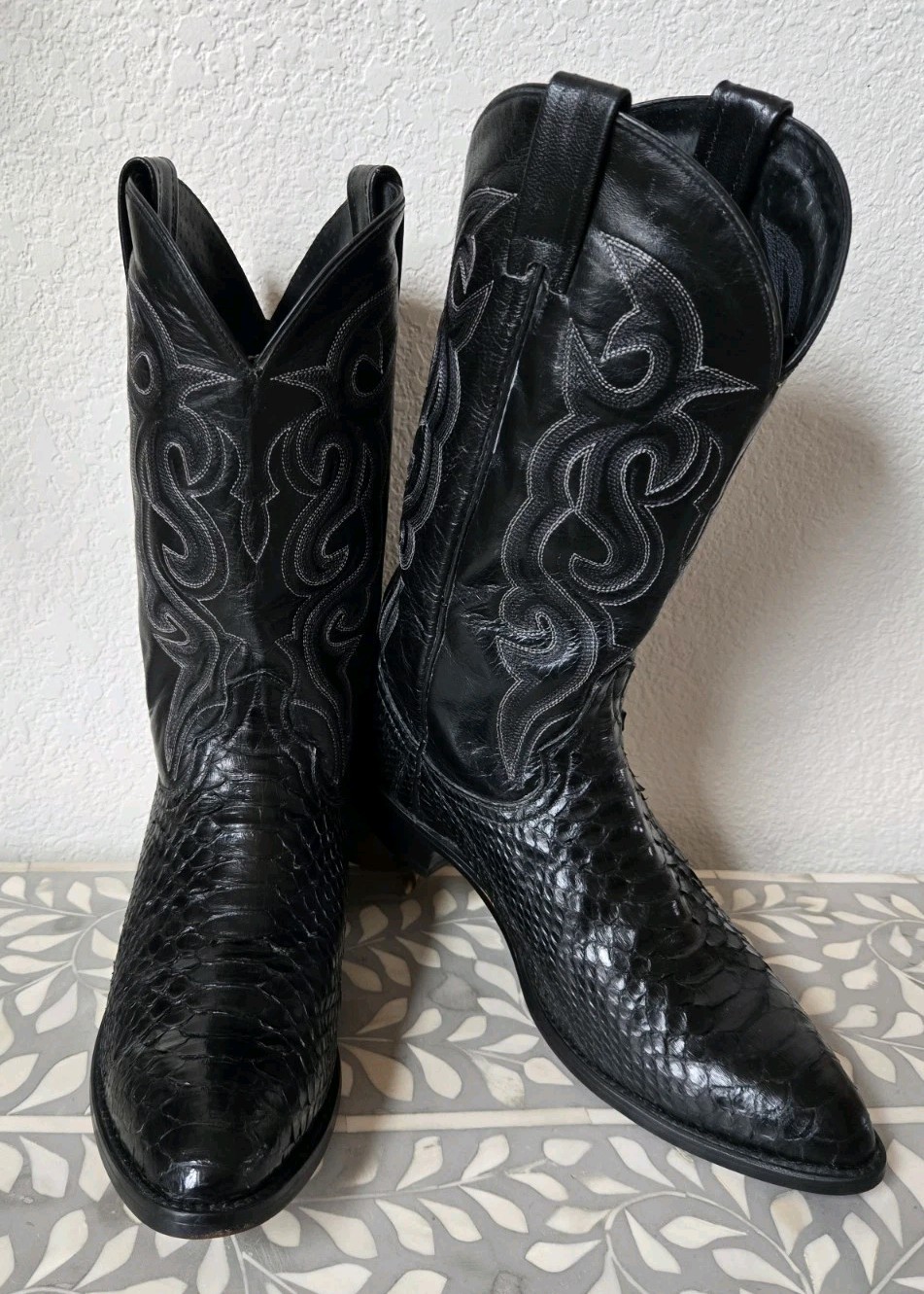 Rare Dan Post Python Snake Skin Boots Cowboy West… - image 7