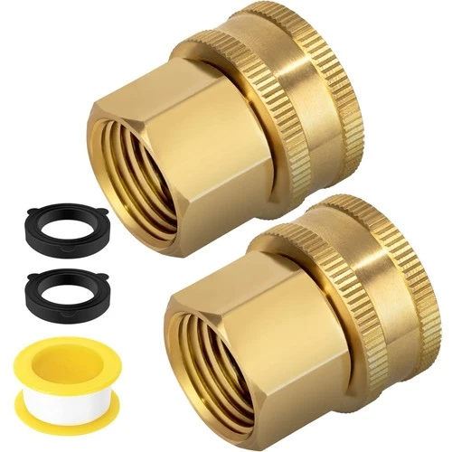 Brass Garden Hose Fittings Connectors Adapter,Female 3/4" GHT to Female 1/2" NPT - Picture 1 of 6