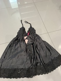 VINTAGE SEVEN TILL MIDNIGHT BABYDOLL LINGERIE!    SIZE MEDIUM BLACK.  NEW!