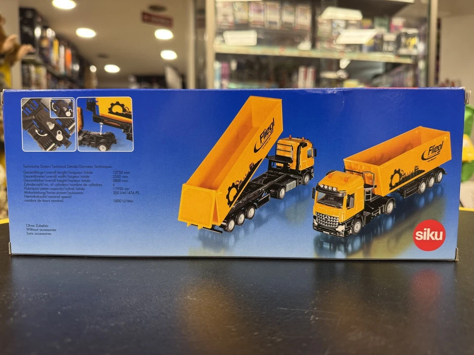 SIKU 3537- modellino 1:50 - CAMION LKW CON RIMORCHIO RIBALTABILE-NUOVO-SIGILLATO - Immagine 3 di 4