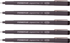 0.3 Mm Pigment Liner Fineliner Sketching Drawing Drafting Pens Pack