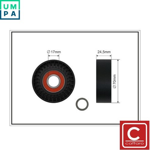 TENSIONER PULLEY VRIBBED BELT 16-90 FOR VOLVO S60 S70 V70/II S80 XC70/Cross 2.5L