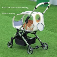 Foldable Detachable Pet Cart for Dog and Cat Transparent Handcart for Going Out