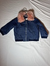 NWOT Pink Removable Fur Jean Jacket Toddler 12-18 Months
