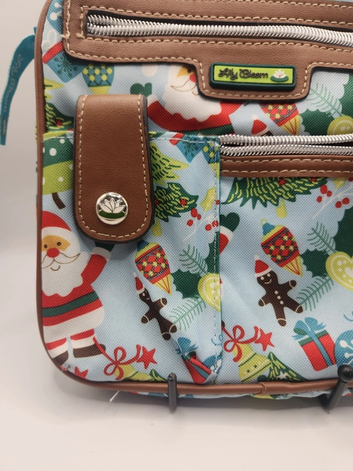 Lily Bloom Christmas Crossbody Bag Santa Gingerbread Trees Gifts Eco Friendly - Image 3 of 4