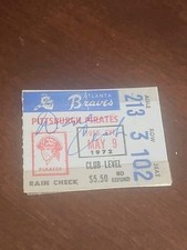 dave cash signed 1972 pittsburgh pirates game ticket stub autographed homerun hr