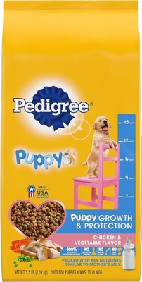 Pedigree Puppy Growth & Protection Dry Dog Food Chicken & Vegetable Flavor, 3.5
