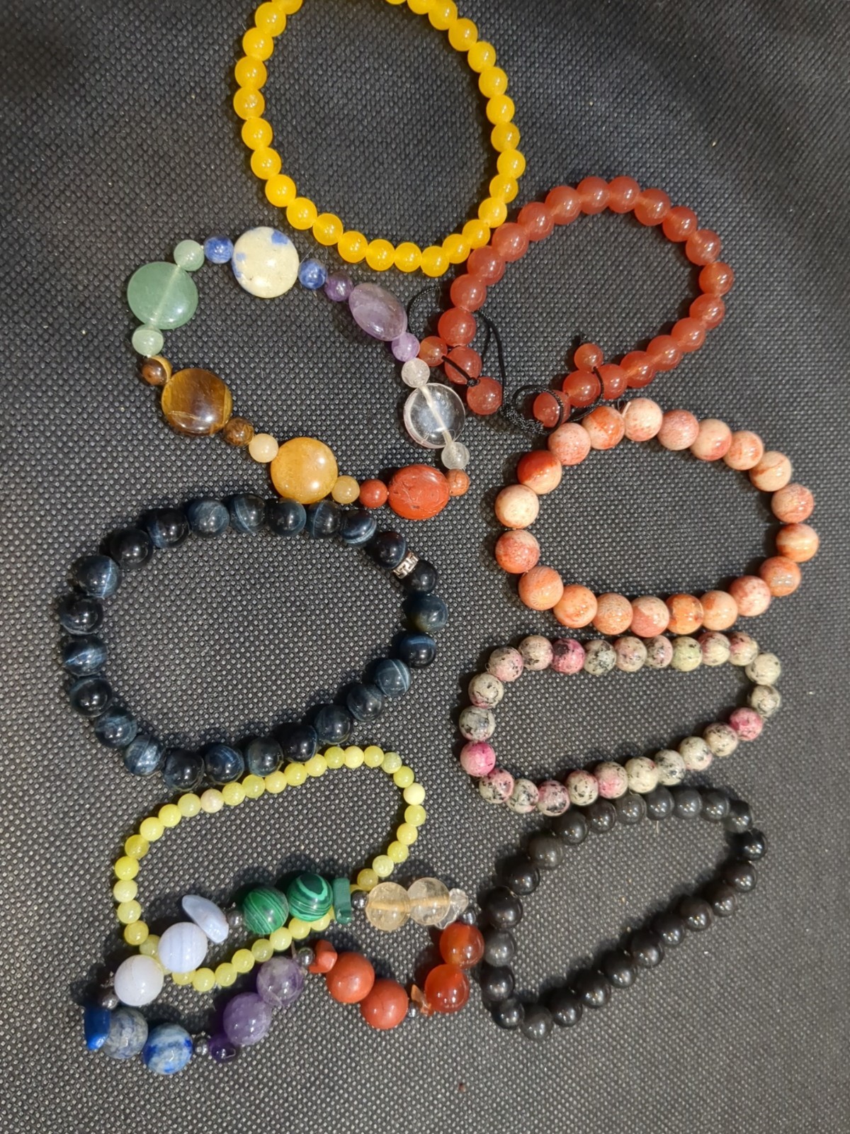 Multi-stone Stretch Beaded Bracelets - image 1