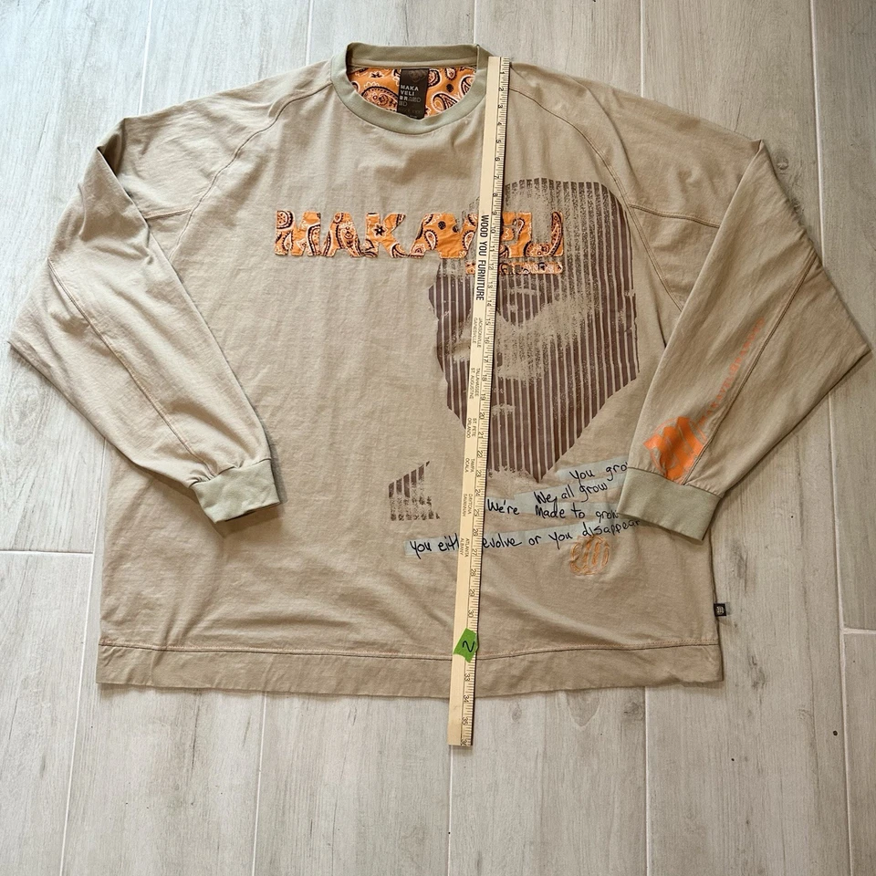 Camiseta De Colección Y2K Makaveli Marca Tupac Para Hombre 3X Raglán Manga Larga Hip Hop Foto 2 de 4