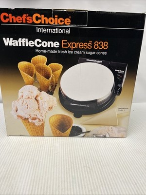Chef's Choice International Waffle Cone Express 838, Makes Homemade Sugar Cones