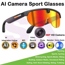 AI Bluetooth Smart Glasses with Camera & Voice Assistant Noise Canceling Transla