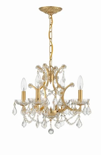 Filmore 17 1/2" Wide Antique Gold Crystal 4-Light Chandelier - Picture 4 of 9