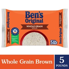 BEN'S ORIGINAL Whole Grain Brown Rice, 5 Lb Bag Free Shipping