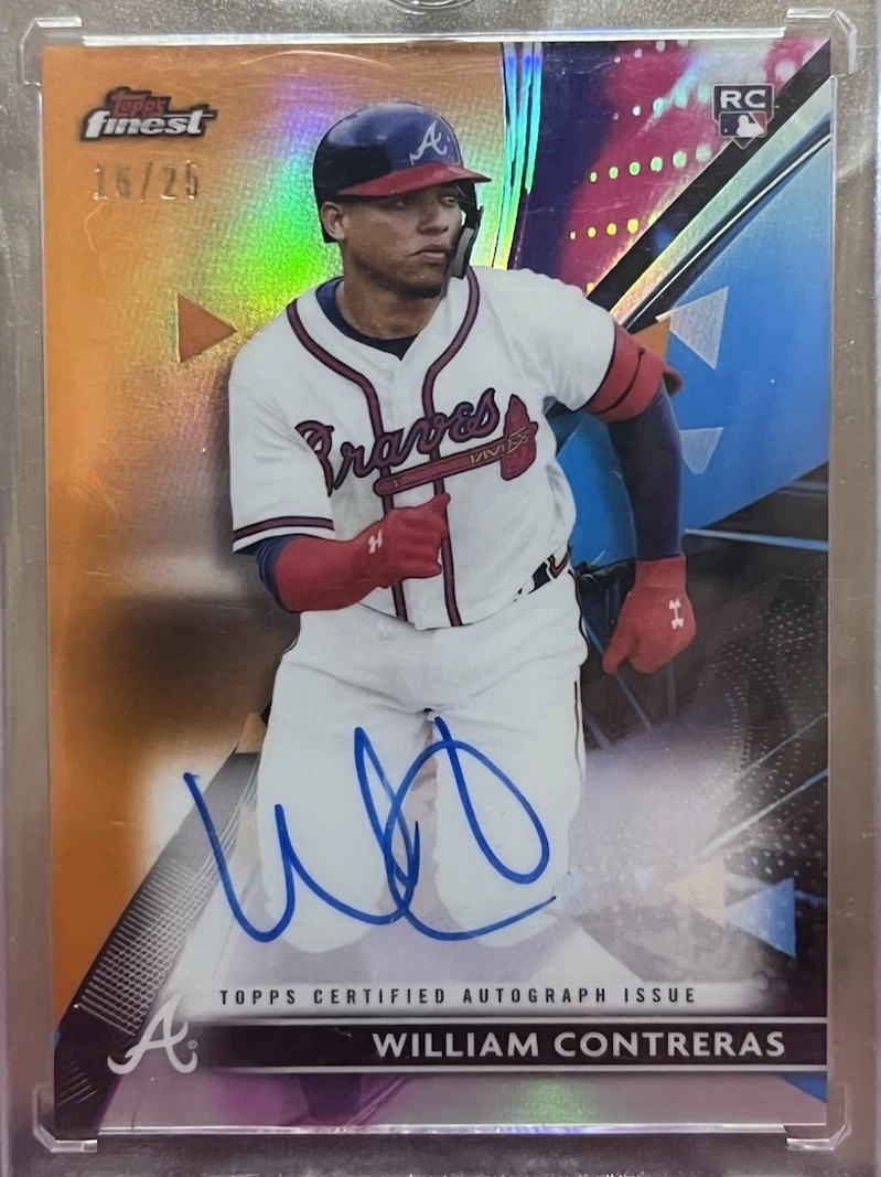 2021 Topps Finest William Contreras True Orange Refractor Rc Auto #16/25