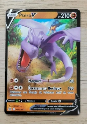 ✨️Carte Pokemon PTERA 092/196 V Ultra Rare Epée et Bouclier 11 EB11 FR NEUF✨️ - Photo 1/3