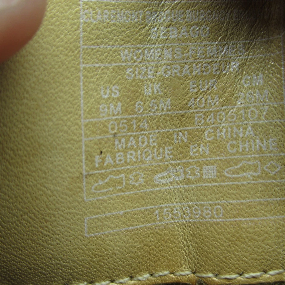 Sebago Oxfords Dress Shoes Womens 9 M Brown Glossy Leather Lace-Up Brogue Casual - Image 4 of 4