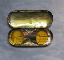 Vintage Willson Steampunk Orange Aviator Motorcycle Goggles Style N86 in Case