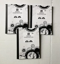 Lot Of 3 Pen+Gear Composition Tablets Books 100 5x5 Quad Ruled Sheets Each