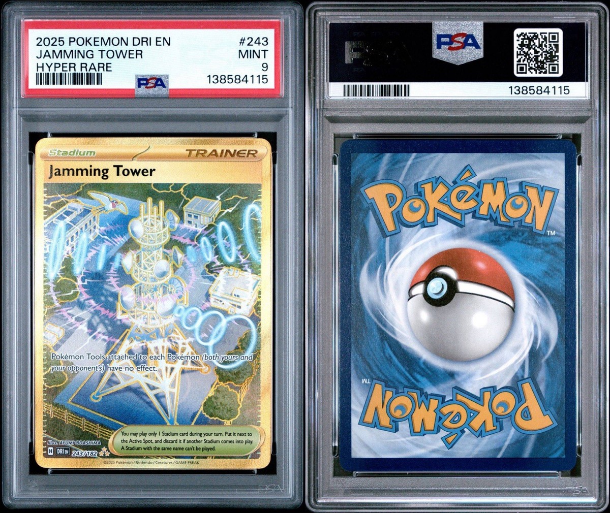 jamming tower pokemon card PSA 9 243/182 Gold Hyper Rare - Pokémon DRI SV10 Jamming Tower 261/217 Ultra Rare Ascended Heroes in NM condition.This product has multiple quantities PSA 9 Jamming Tower 243/182