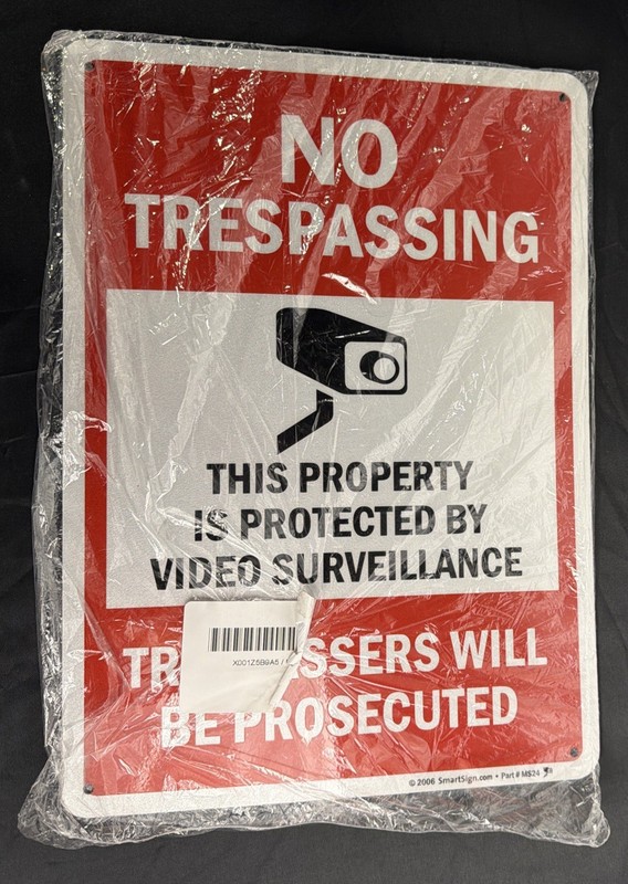 New No Trespassing Property Protected By Video Surveillance Sign Metal 10” x 14”