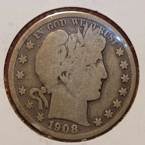 1908-D Denver Mint Silver Barber Half Dollar