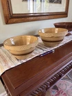McCoy Vintage Pottery Small Bowl Beige/Brown Stripe, 1 Pint, Made in USA