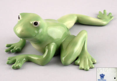 9942105-d Porzellan Figur Frosch Fridolin Wagner & Apel 21x15x7cm