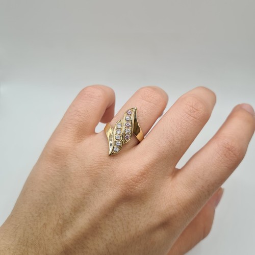 Bague or jaune 18 carats sertie de zircons colorés - Imagen 3 de 5