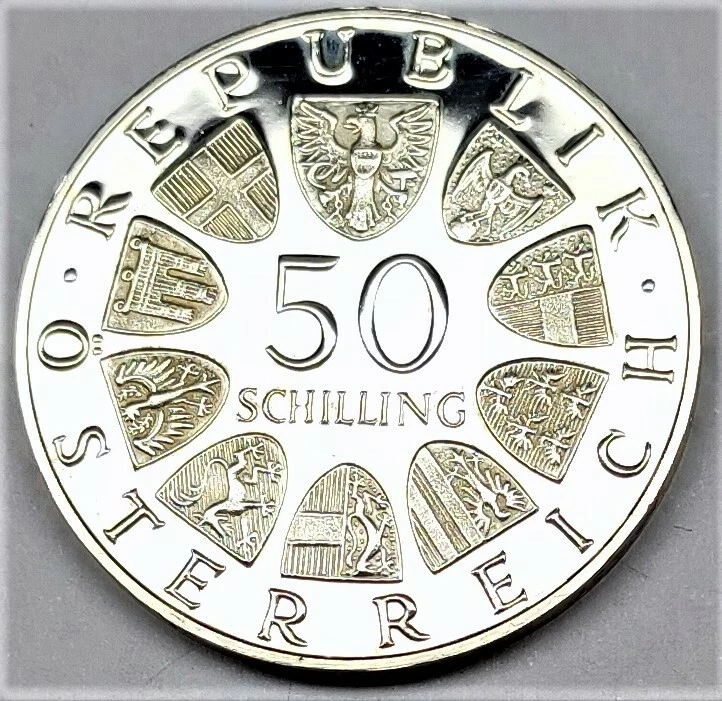 Österreich 50 Schilling  SILBER Münze 1971: ING JULIUS RAAB st/unz mit Kapsel
